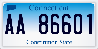 CT license plate AA86601