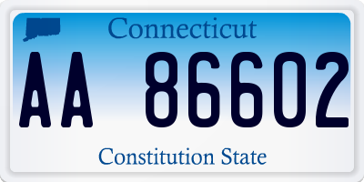 CT license plate AA86602