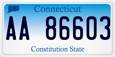 CT license plate AA86603