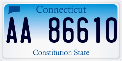 CT license plate AA86610