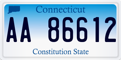 CT license plate AA86612