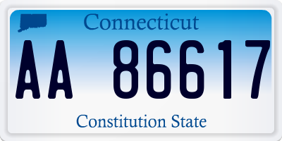 CT license plate AA86617