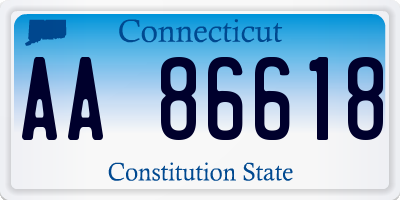 CT license plate AA86618