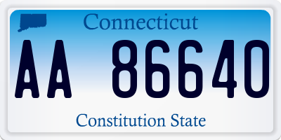 CT license plate AA86640