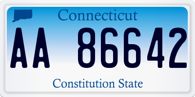 CT license plate AA86642