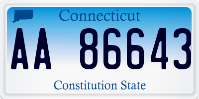 CT license plate AA86643