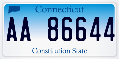 CT license plate AA86644