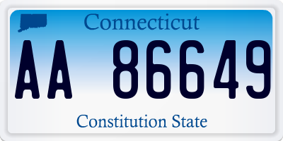 CT license plate AA86649