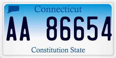 CT license plate AA86654