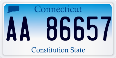 CT license plate AA86657