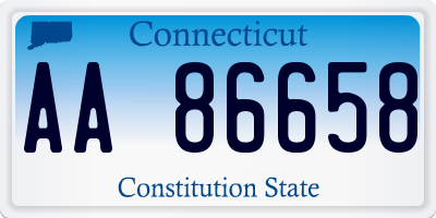 CT license plate AA86658
