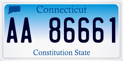 CT license plate AA86661