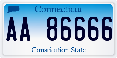 CT license plate AA86666