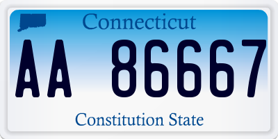 CT license plate AA86667