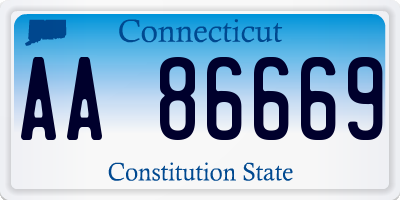 CT license plate AA86669