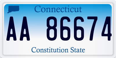 CT license plate AA86674