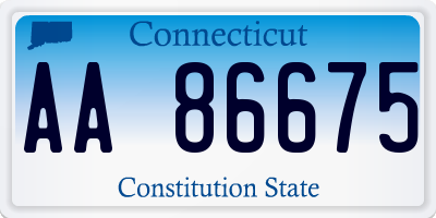 CT license plate AA86675