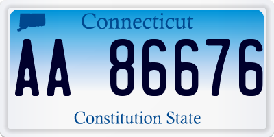 CT license plate AA86676