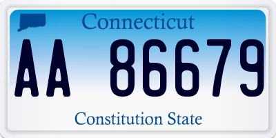 CT license plate AA86679