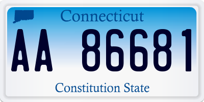 CT license plate AA86681