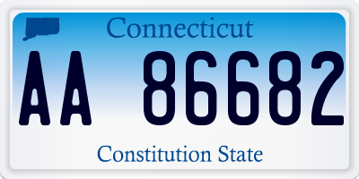 CT license plate AA86682