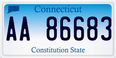 CT license plate AA86683