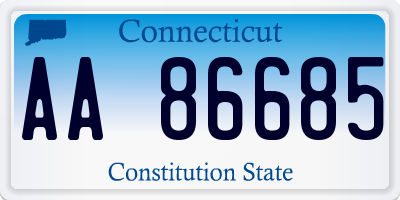 CT license plate AA86685