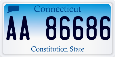CT license plate AA86686