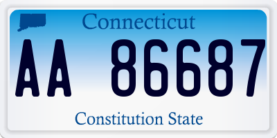 CT license plate AA86687