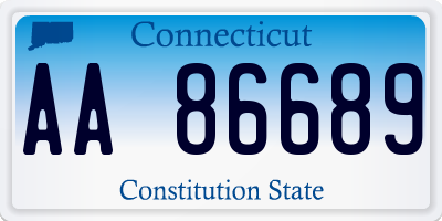 CT license plate AA86689