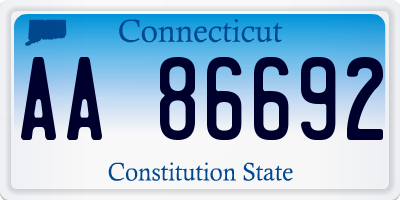 CT license plate AA86692