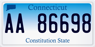 CT license plate AA86698