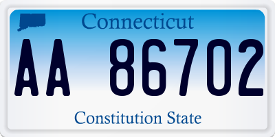 CT license plate AA86702