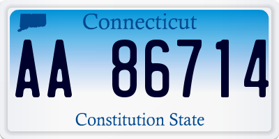 CT license plate AA86714