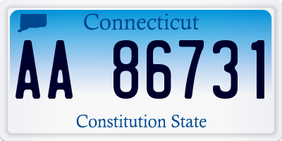 CT license plate AA86731