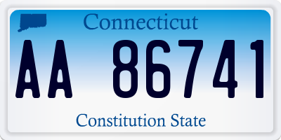 CT license plate AA86741