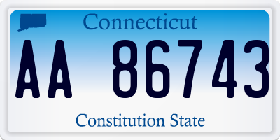 CT license plate AA86743