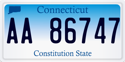 CT license plate AA86747