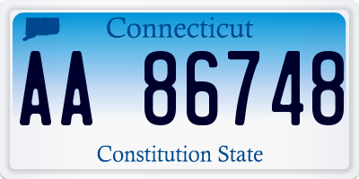 CT license plate AA86748