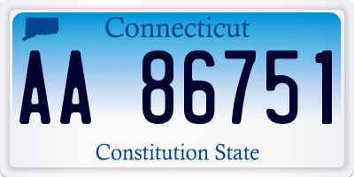 CT license plate AA86751