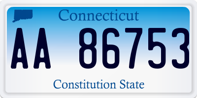 CT license plate AA86753