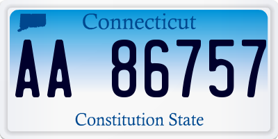 CT license plate AA86757