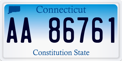 CT license plate AA86761