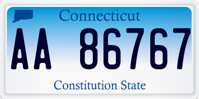 CT license plate AA86767