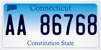 CT license plate AA86768