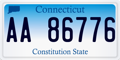 CT license plate AA86776