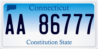 CT license plate AA86777