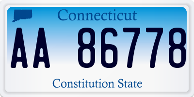 CT license plate AA86778