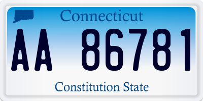 CT license plate AA86781