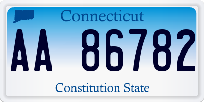 CT license plate AA86782